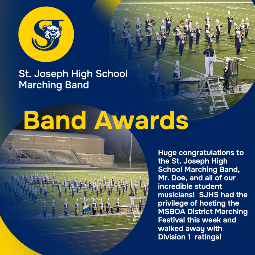 Pictures of the band performing at the district MSBOA