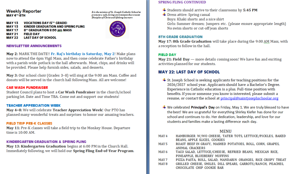 weekly newsletter