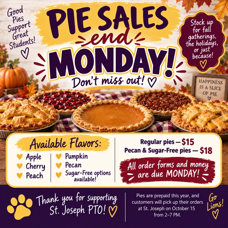 pie sale flyer