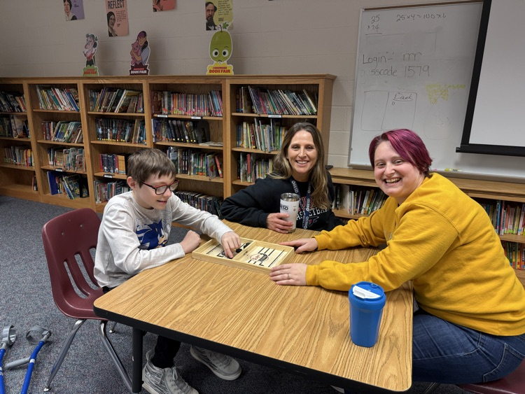 Board games with Mr. Hollar and Ms. Katie
