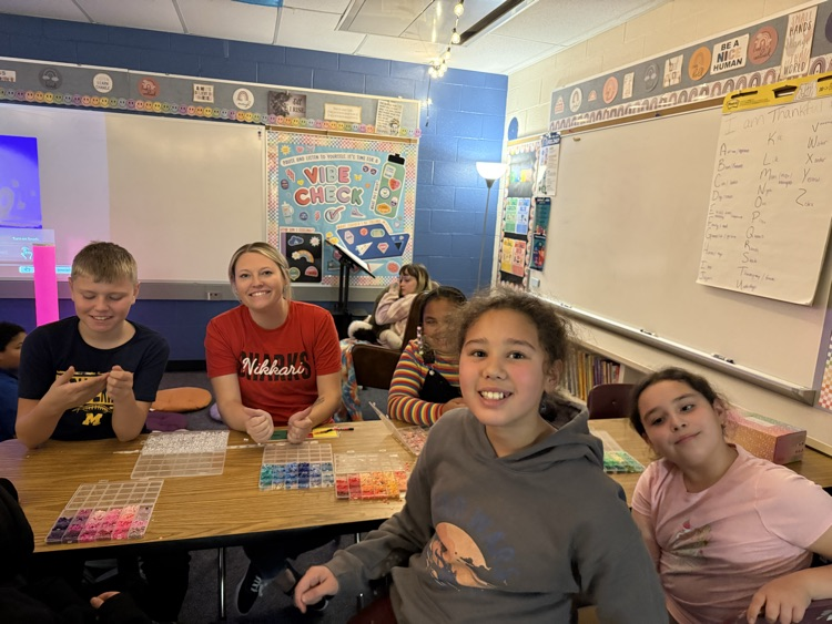 Bracelet making with Mrs. Cannon