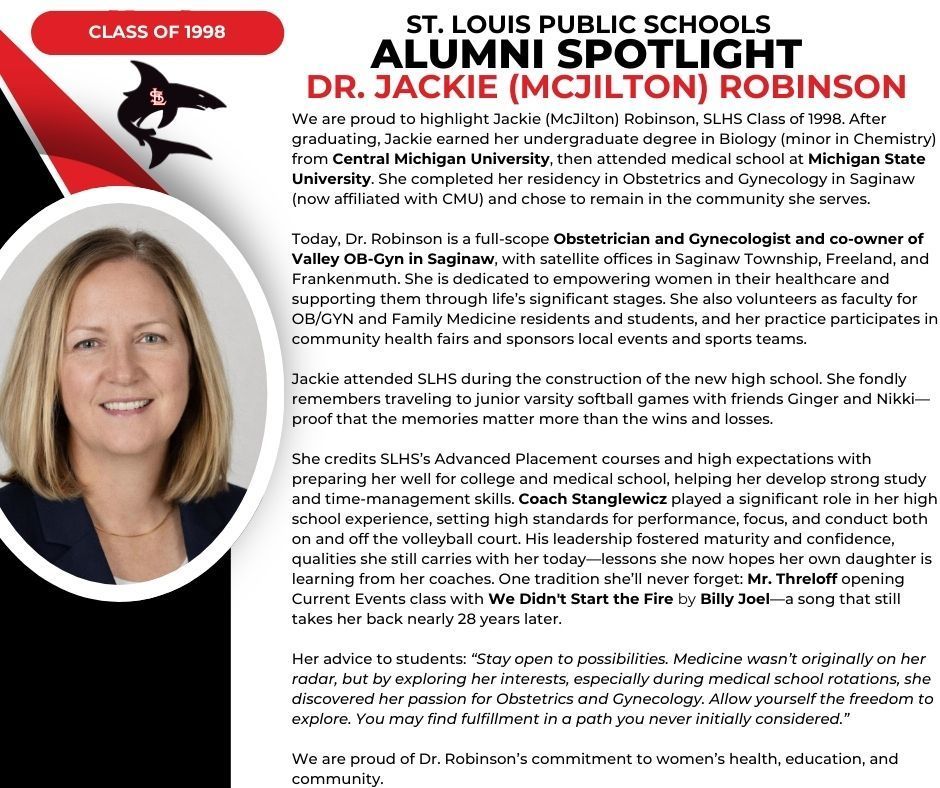 Alumni Spotlight Dr. Jackie (McJilton) Robinson, Class of 1998