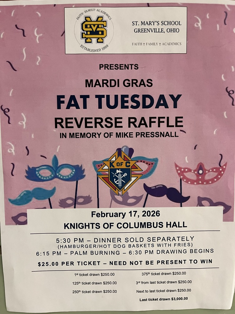 Mardi Gras reverse raffle 