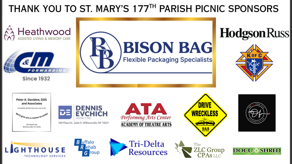 Logos of St. Mary's Picnic Sponsors