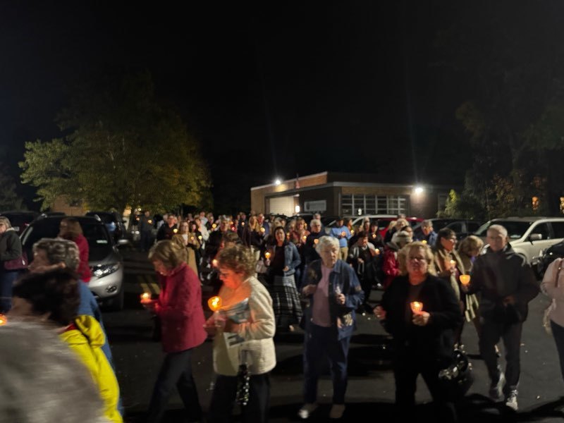 Large gathering for Rosary procession at Sacred Heart of Jesus Shrine Bowmansville