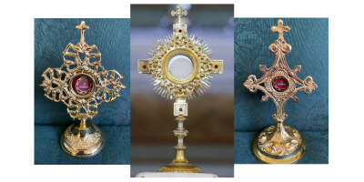 Photos of monstrance and reliquaries