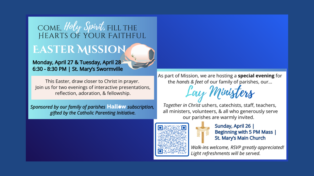 Easter Mission at St. Mary's Swormville April26-28, 2026