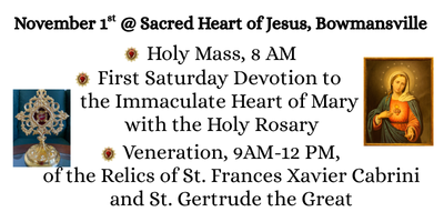 November 1st at Sacred heart of jesus, Bowmansville
