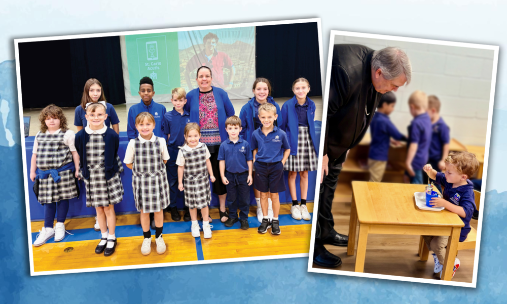 Bishop with students