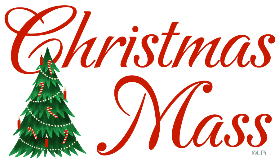 "Christmas Mass" with tree graphic