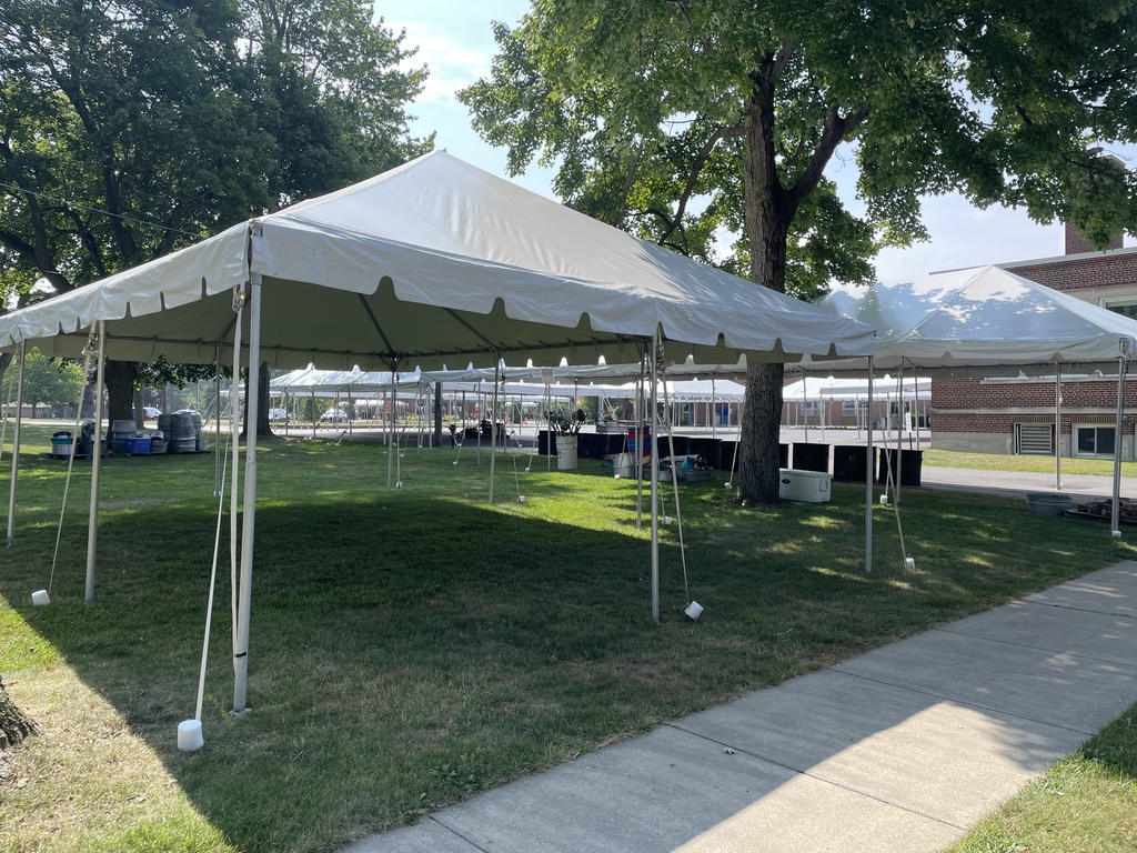 Empty picnic tents at St. Mary's Swormville