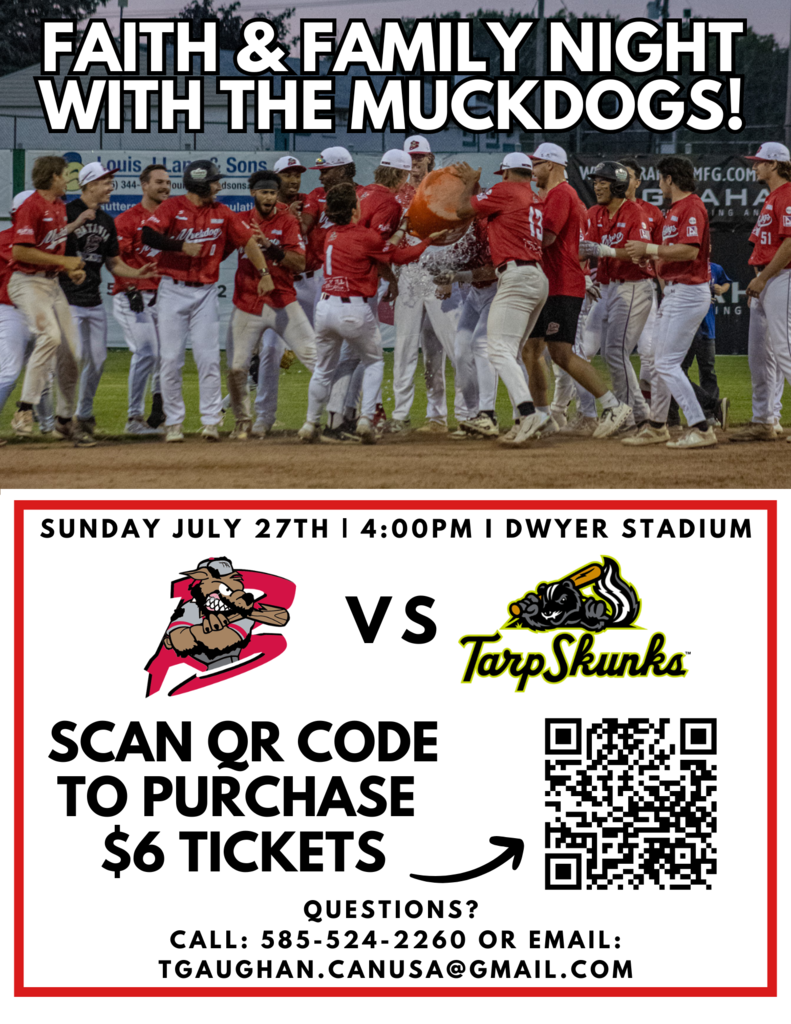 Faith and Family Night at  the Batavia Muckdogs baseball game