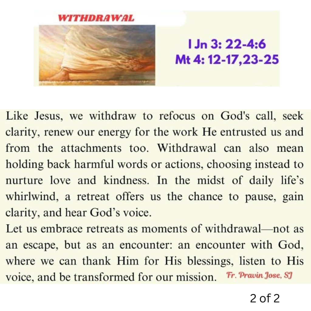 Reflection on going on a retreat