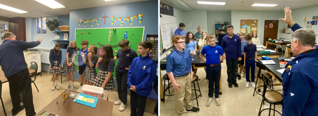 students with stuffed animals and pet photos