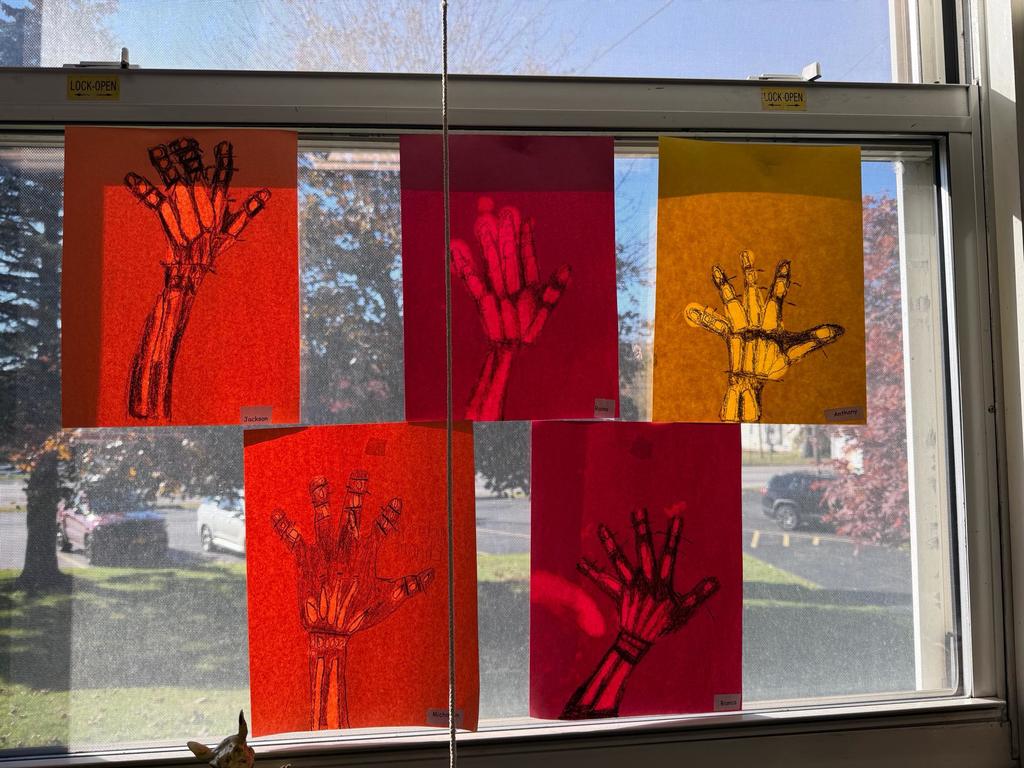 grade 2 skeleton x-ray hand print art