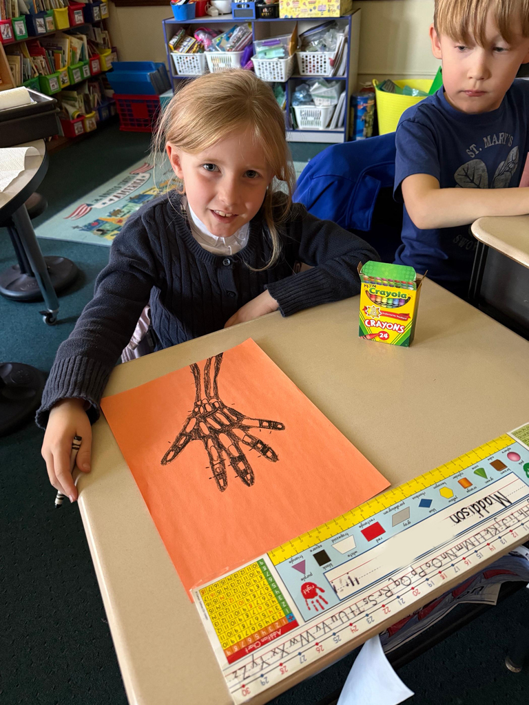 grade 2 skeleton x-ray hand print art