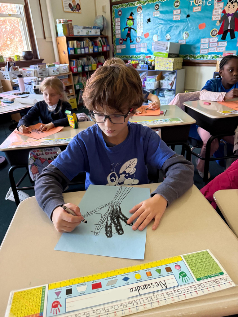grade 2 skeleton x-ray hand print art
