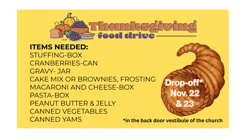 St. Mary's Thanksgiving Food Drive Item List 2025