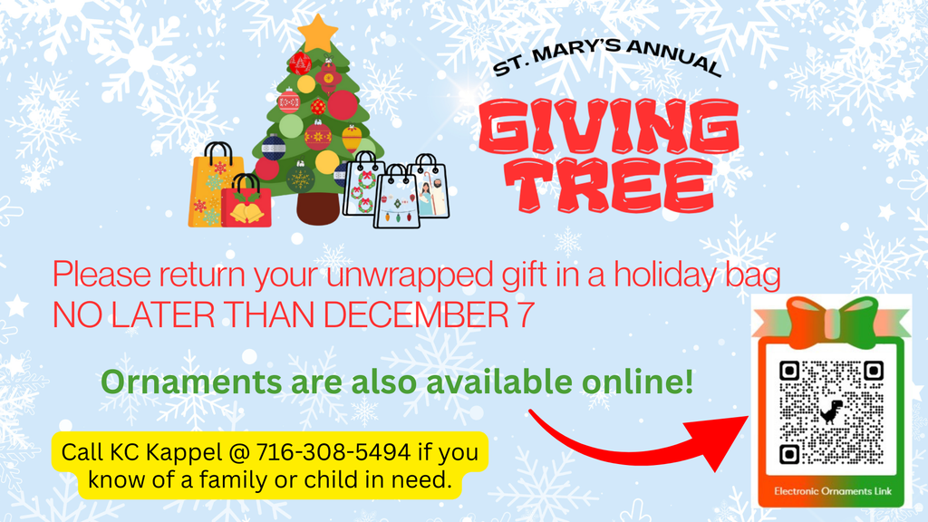 ONLINE GIVING TREE ORNAMENTS AVAILABLE