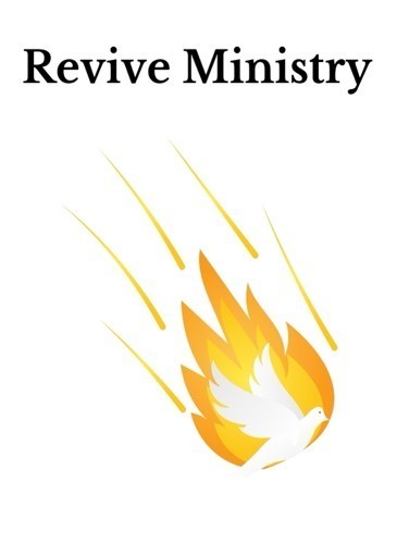 Revive Ministry logo-flame with Holy Spirit Dove within it.