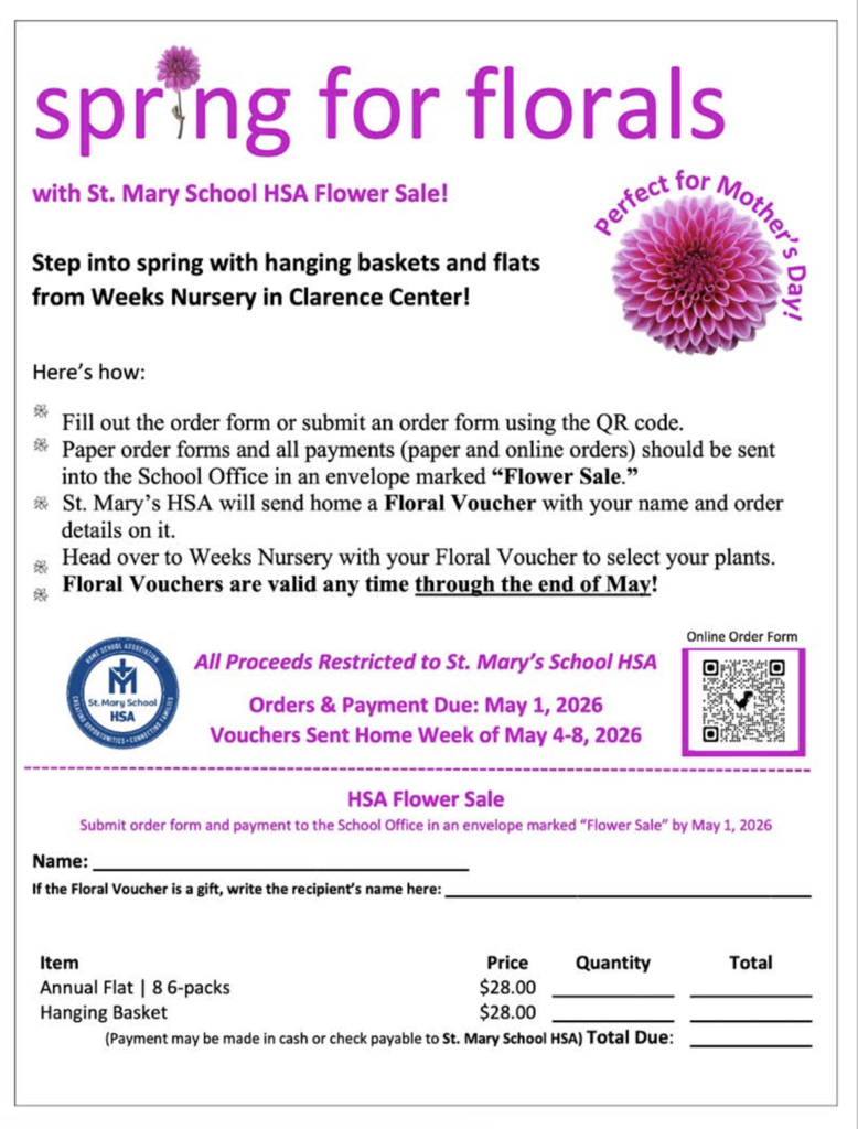 HSA Spring Flower Sale