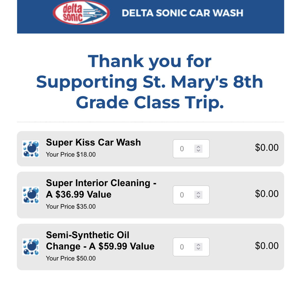 Grade 8 Class Trip Fundraisers