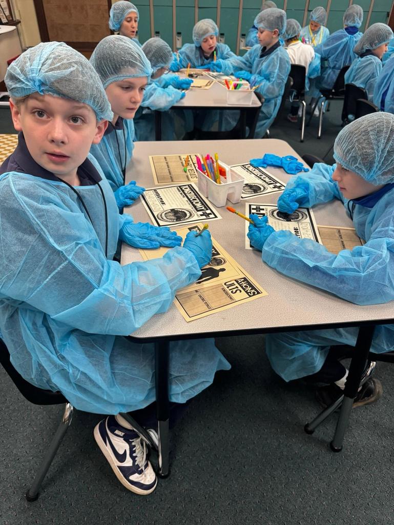 grade 5 math class learns order of operations and dresses up like surgeons