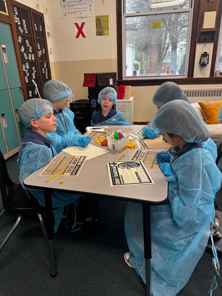 grade 5 math class learns order of operations and dresses up like surgeons