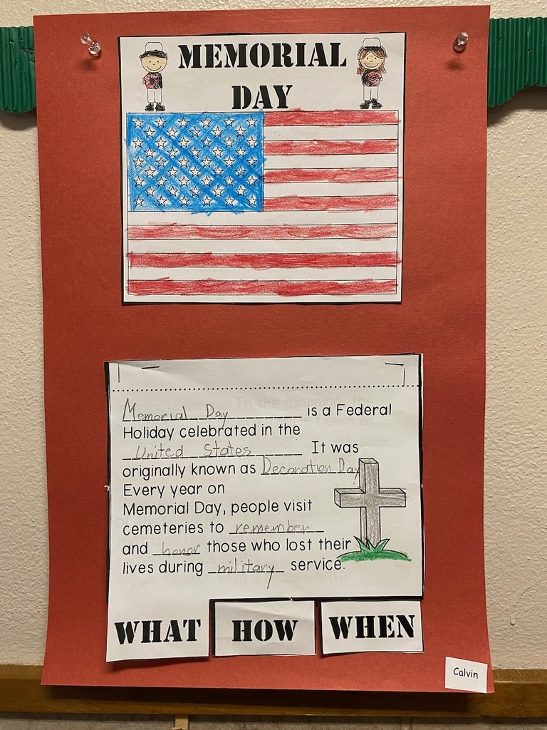 Grade 2 learns about Memorial Day