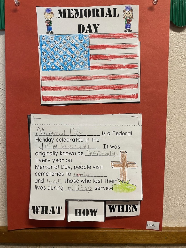 Grade 2 learns about Memorial Day