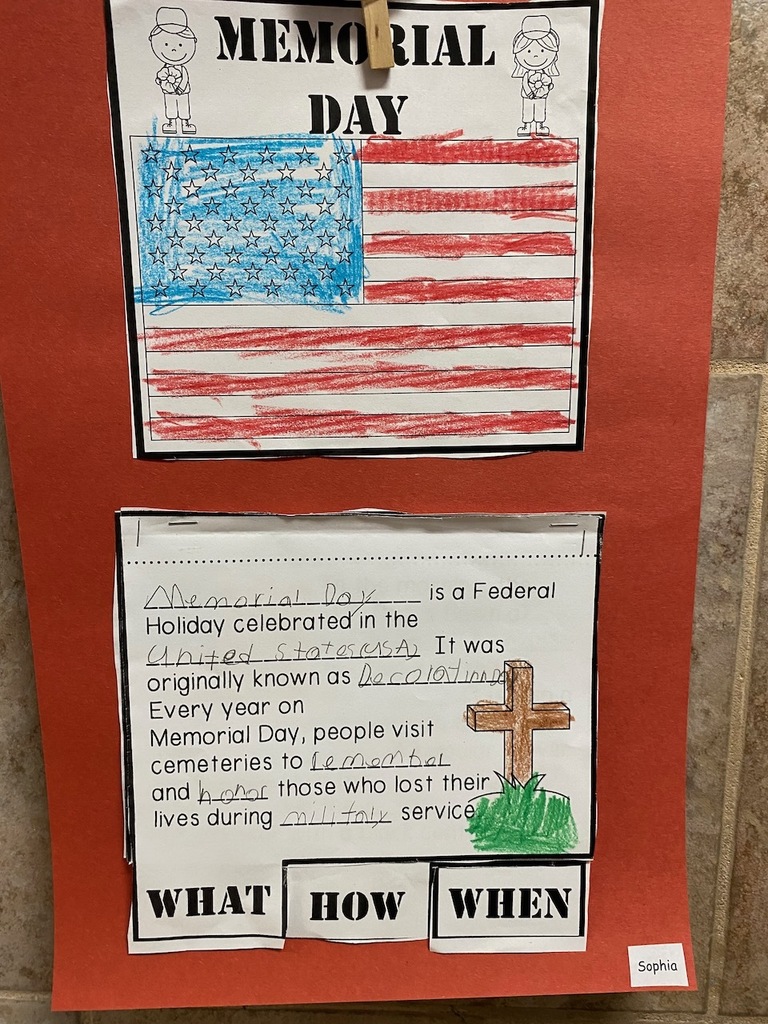 Grade 2 learns about Memorial Day