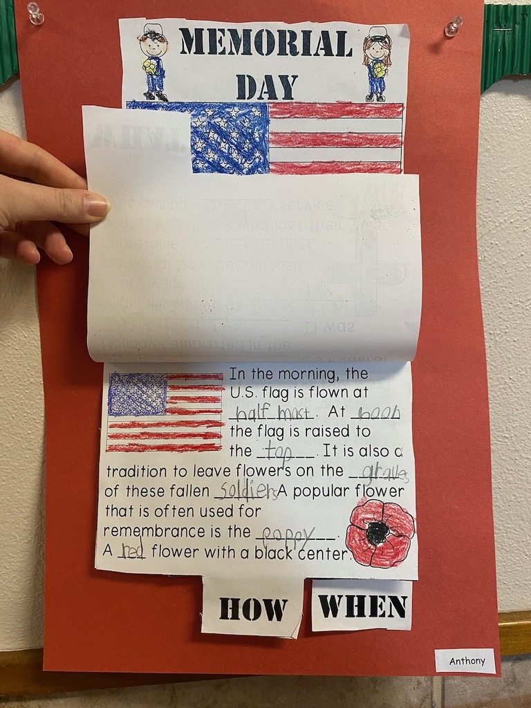 Grade 2 learns about Memorial Day