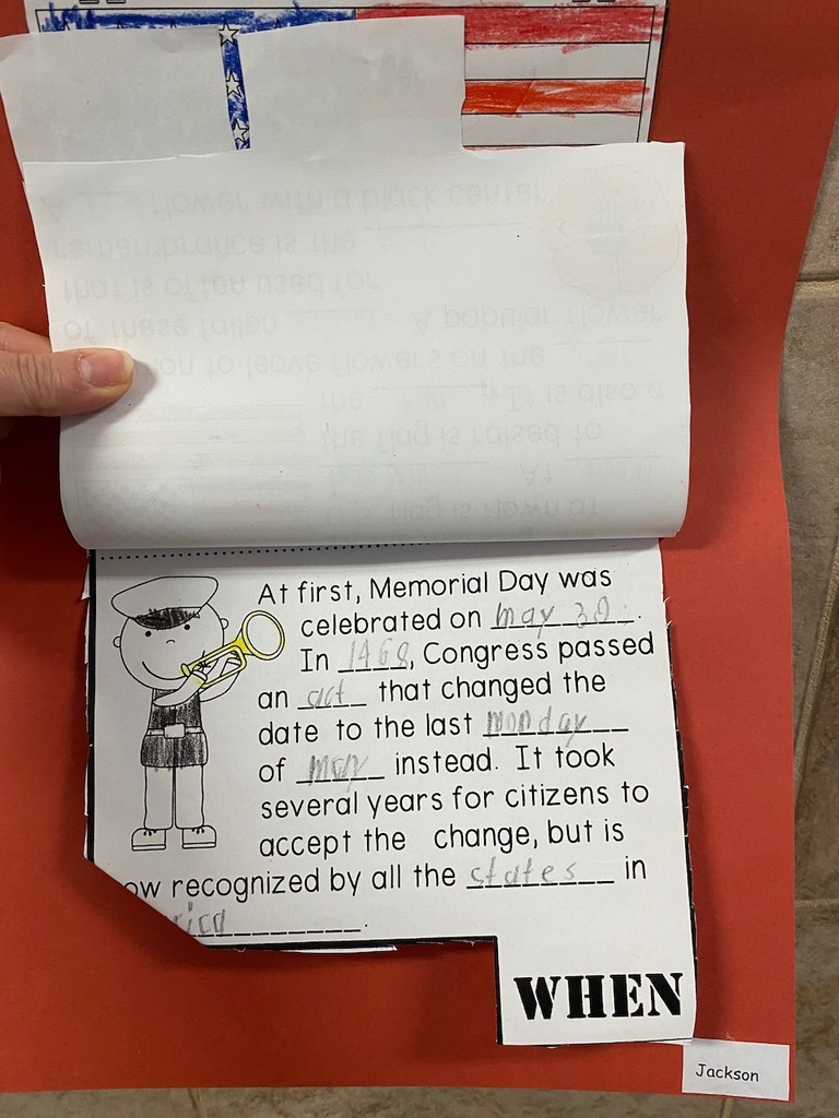 Grade 2 learns about Memorial Day