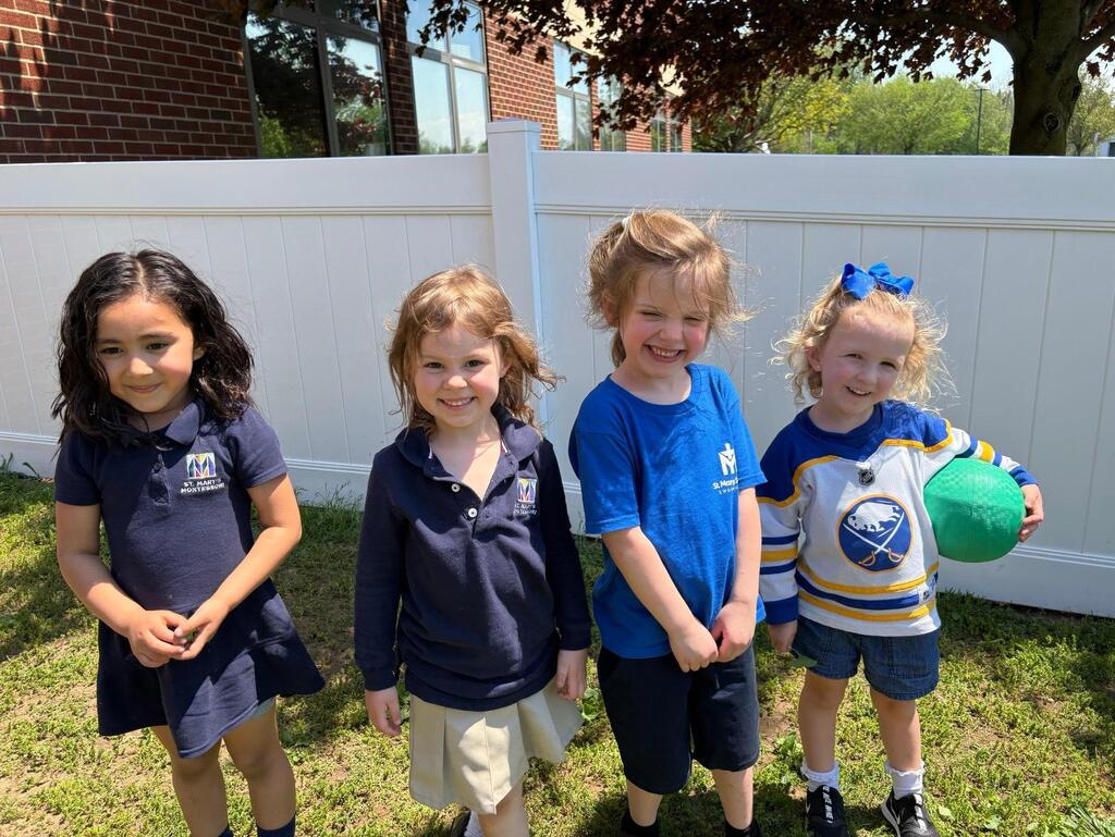 Pre-K children playing outside