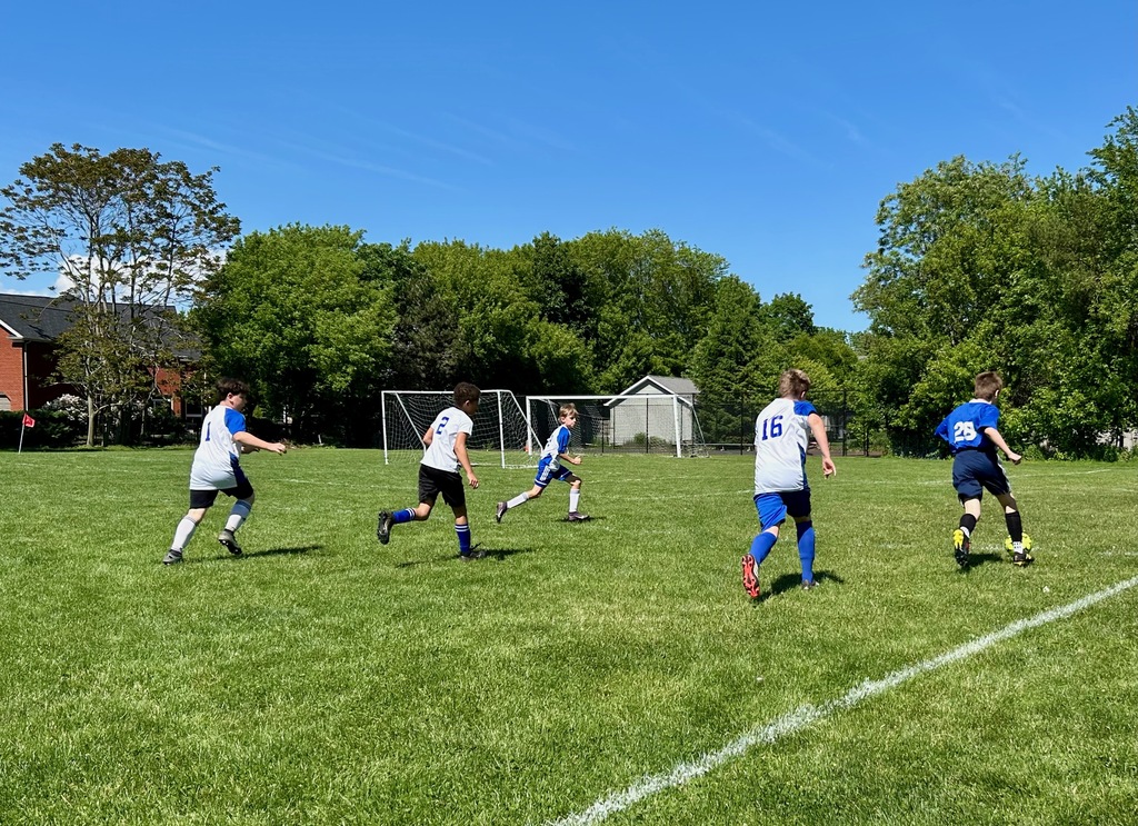 St. Mary School 5th & 6th graders on Coach Costello's JV Soccer team face off against players from Christian Central Academy