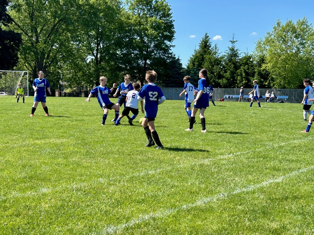 St. Mary School 5th & 6th graders on Coach Costello's JV Soccer team face off against players from Christian Central Academy