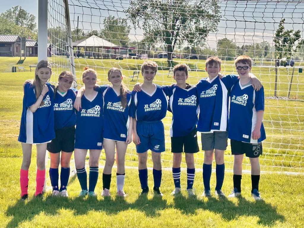 St. Mary School Varsity Soccer Team grade 8 students group photo