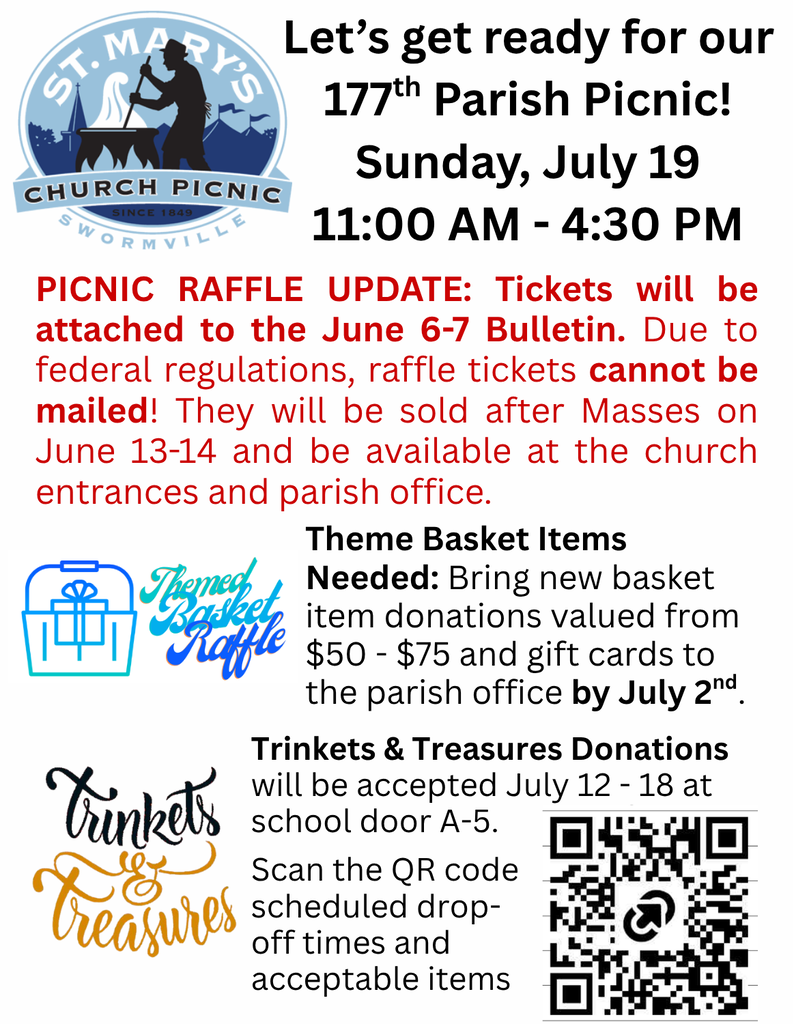 Getting REady for St. Mary's Parish Picnic on July 19, 2026