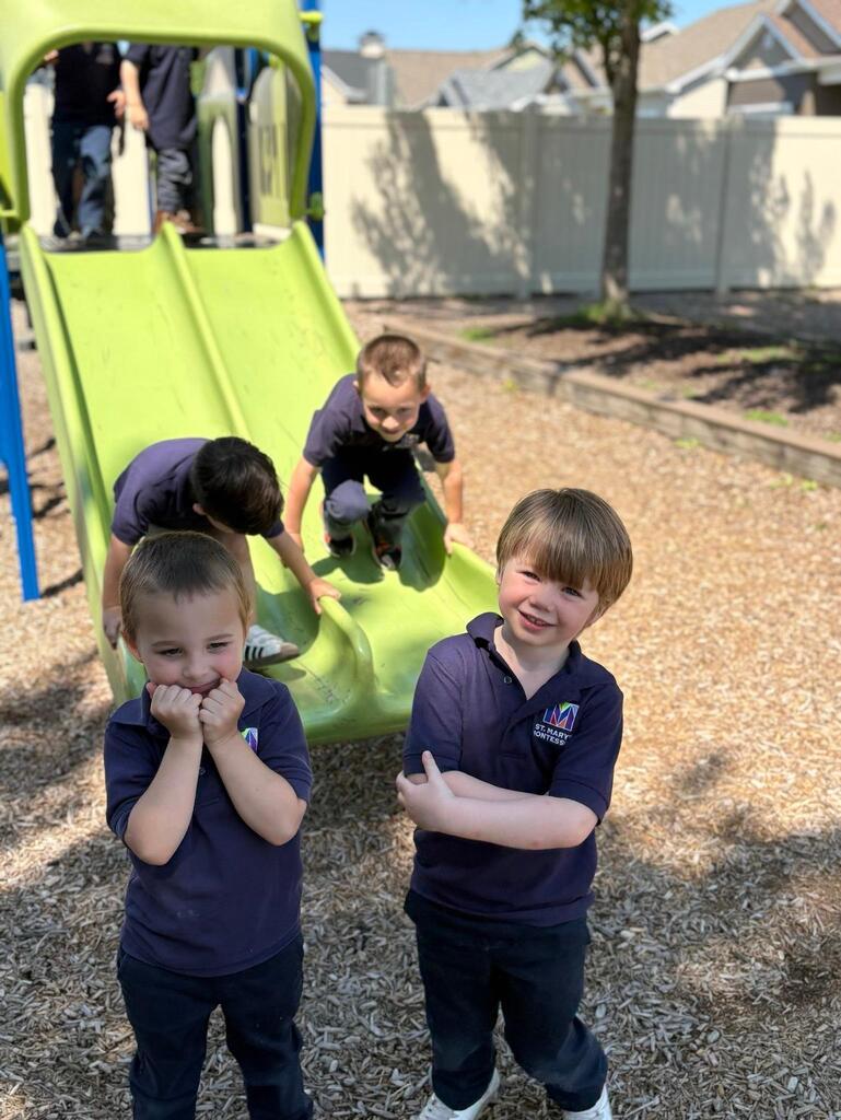 Children play together on a playground