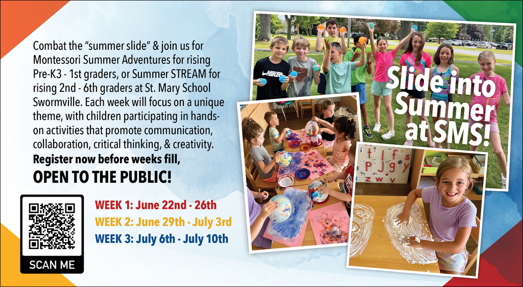 Summer program graphic with happy children