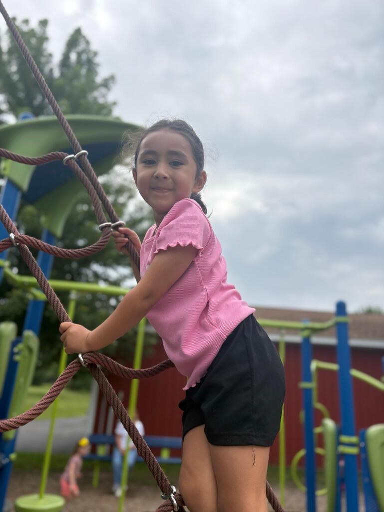 child having fun playin on a playground