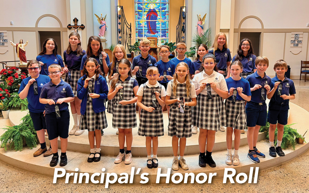 Award winners from closing school Mass: Principal's Honor Roll