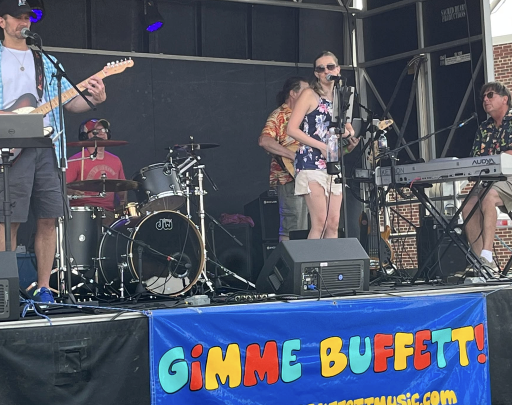 band playing on a stage