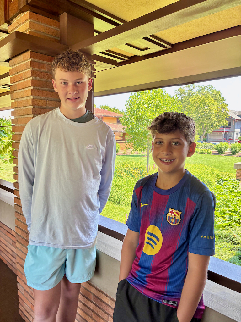 students standing in the Darwin D. Martin house