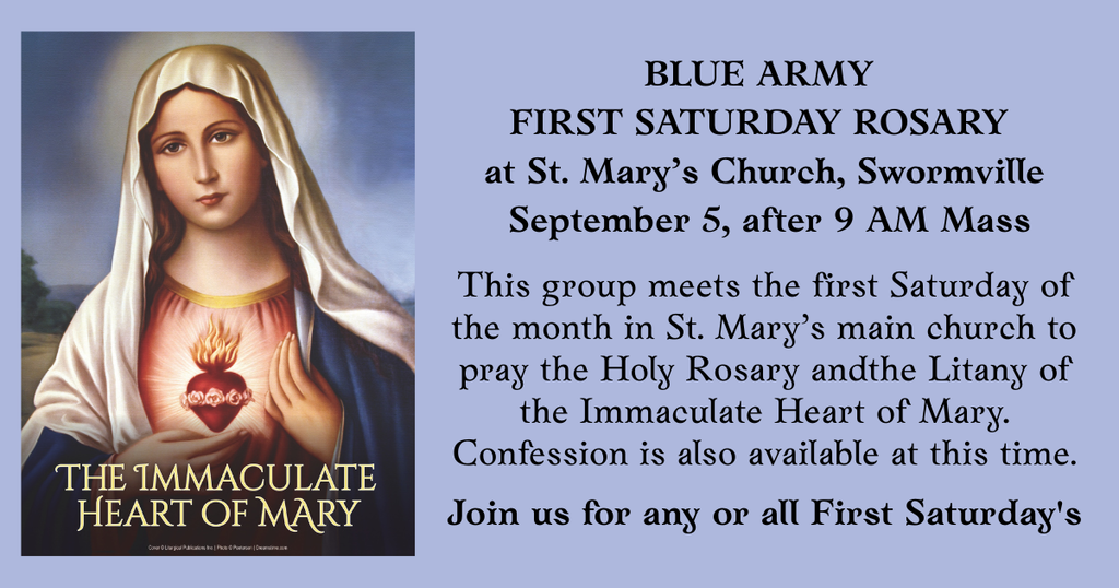 First Saturday Devotion at St. Mary's Swormville