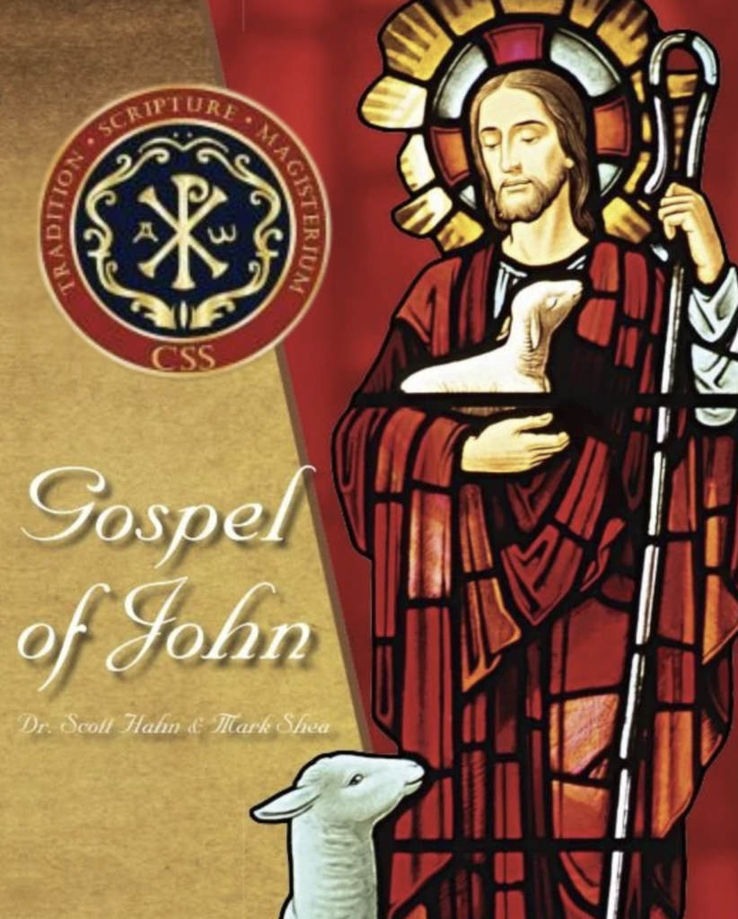 stained glass image of Christ with a lamb