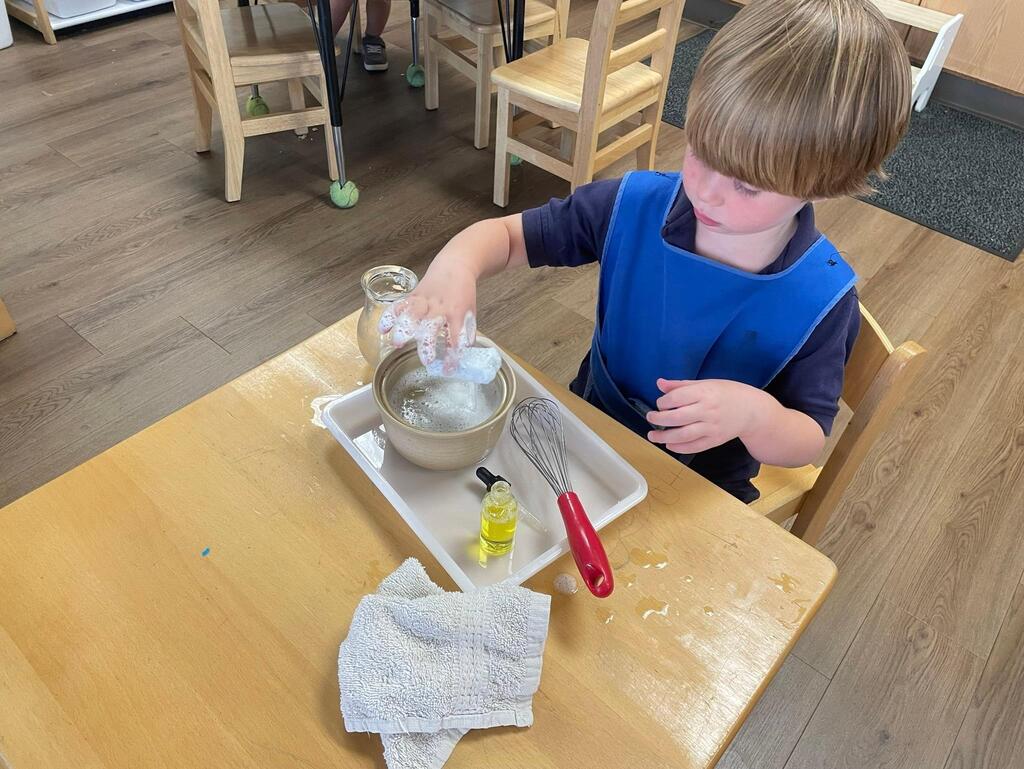 Montessori students learning in class