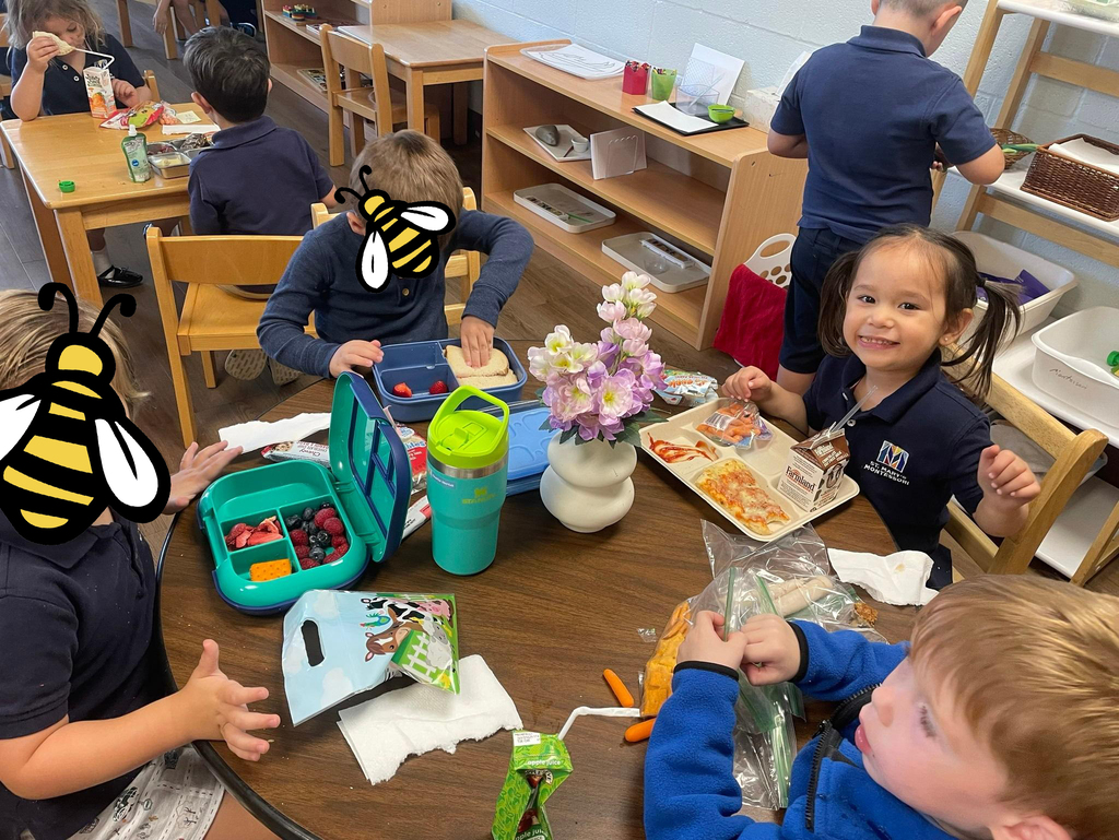 Montessori students learning in class