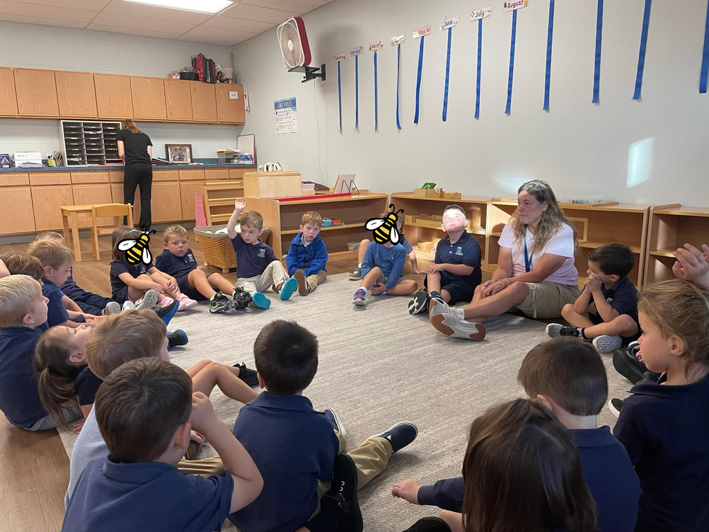 Montessori students learning in class