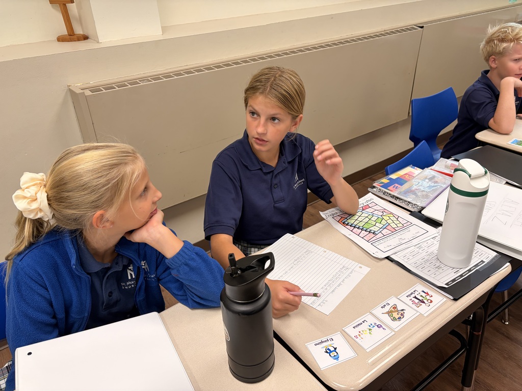 Students working in spanish class